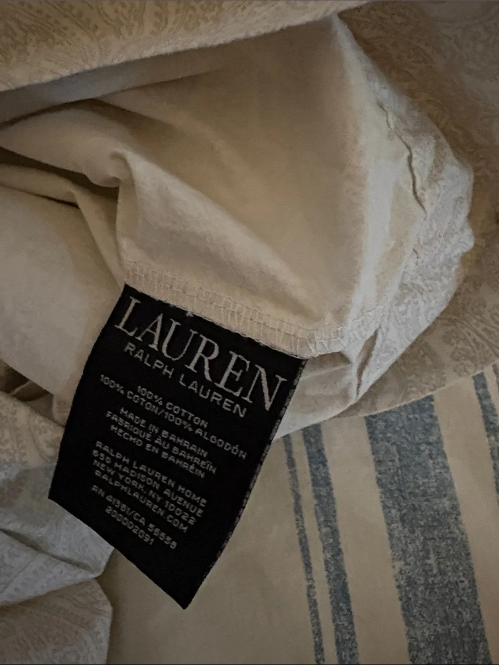 👁️ Ralph Lauren gray paisley pillowcases